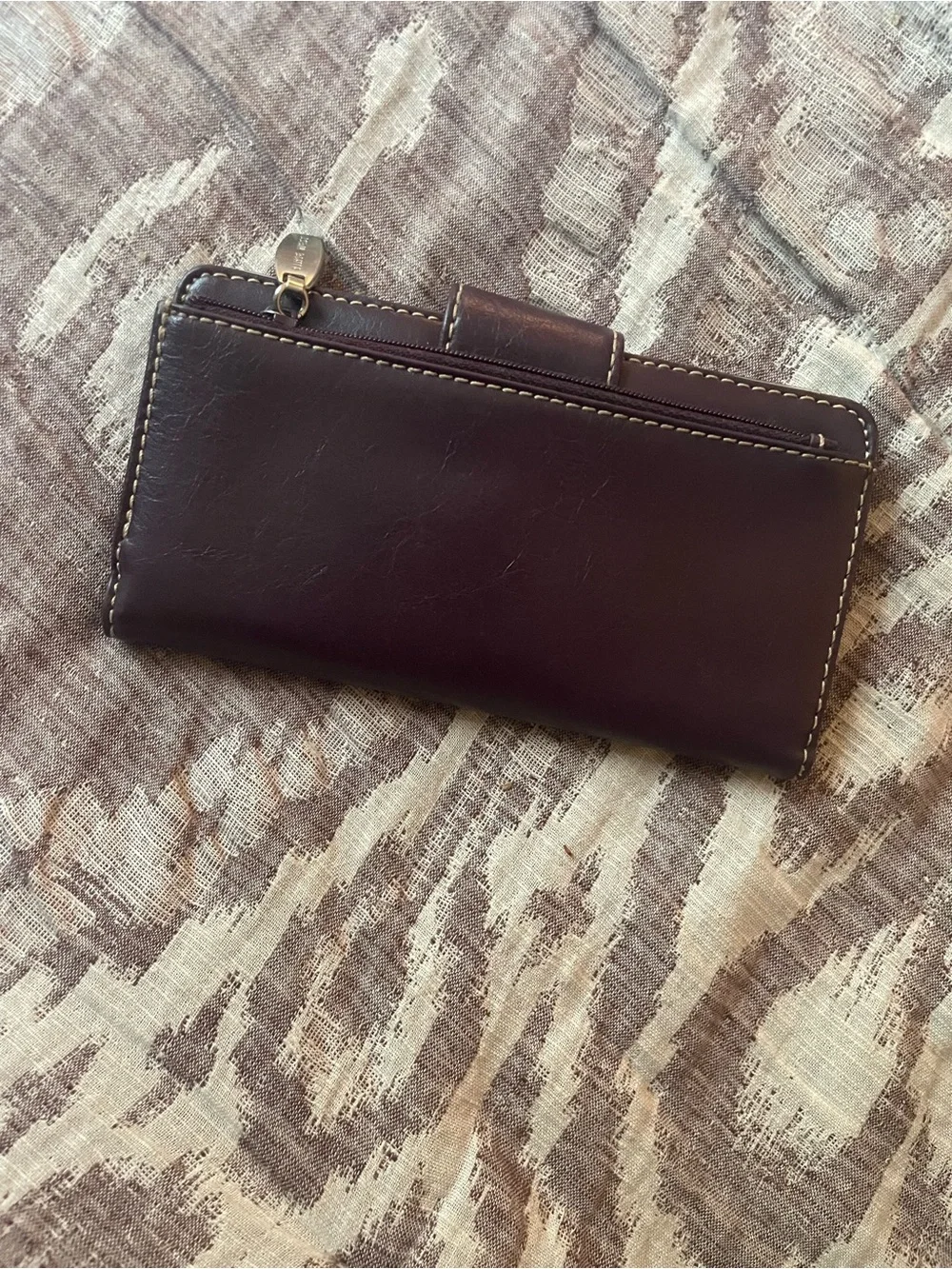 Nine West Deep Plum Leather Snap Wallet